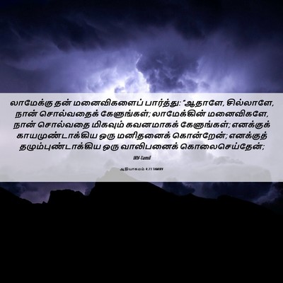 Picture 06 - ஆதியாகமம் 4:23 TAMIRV - லாமேக்கு தன் - Bible Verse Picture