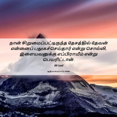 Picture 06 - ஆதியாகமம் 41:52 TAMIRV - நான் - Bible Verse Picture