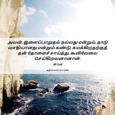 Picture 06 - ஆதியாகமம் 49:15 TAMIRV - அவன், - Bible Verse Picture