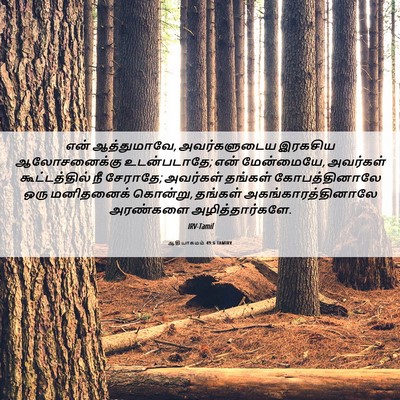 Picture 06 - ஆதியாகமம் 49:6 TAMIRV - என் ஆத்துமாவே, - Bible Verse Picture