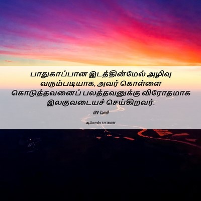 Picture 06 - ஆமோஸ் 5:9 TAMIRV - பாதுகாப்பான - Bible Verse Picture