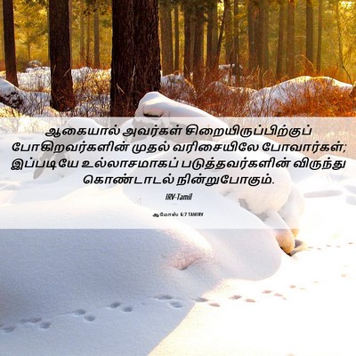Picture 06 - ஆமோஸ் 6:7 TAMIRV - ஆகையால் அவர்கள் - Bible Verse Picture