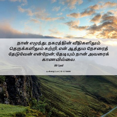 Picture 06 - உன்னதப்பாட்டு 3:2 TAMIRV - நான் எழுந்து, - Bible Verse Picture
