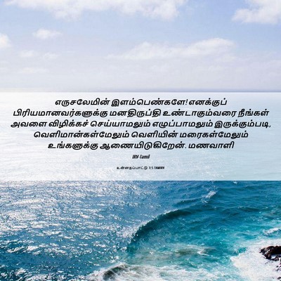 Picture 06 - உன்னதப்பாட்டு 3:5 TAMIRV - எருசலேமின் - Bible Verse Picture