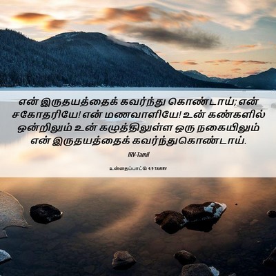 Picture 06 - உன்னதப்பாட்டு 4:9 TAMIRV - என் இருதயத்தைக் - Bible Verse Picture