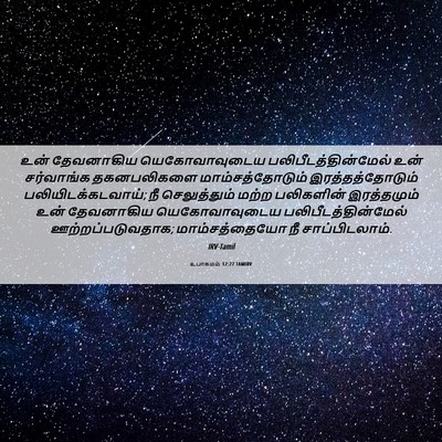 Picture 06 - உபாகமம் 12:27 TAMIRV - உன் தேவனாகிய - Bible Verse Picture