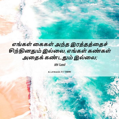Picture 06 - உபாகமம் 21:7 TAMIRV - எங்கள் கைகள் அந்த - Bible Verse Picture