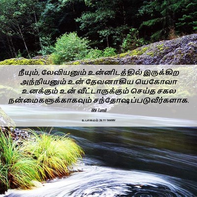 Picture 06 - உபாகமம் 26:11 TAMIRV - நீயும், லேவியனும் - Bible Verse Picture