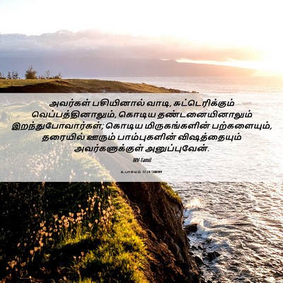 Picture 06 - உபாகமம் 32:24 TAMIRV - அவர்கள் பசியினால் - Bible Verse Picture