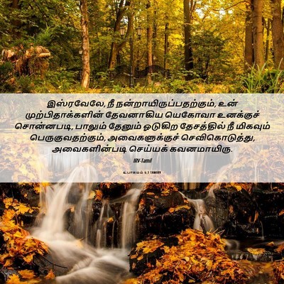Picture 06 - உபாகமம் 6:3 TAMIRV - இஸ்ரவேலே, நீ - Bible Verse Picture