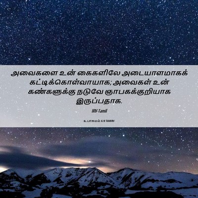 Picture 06 - உபாகமம் 6:8 TAMIRV - அவைகளை உன் - Bible Verse Picture