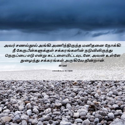 Picture 06 - எசேக்கியேல் 10:6 TAMIRV - அவர் சணல்நூல் - Bible Verse Picture
