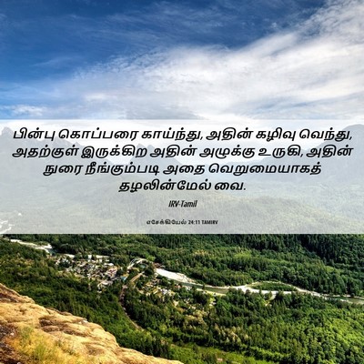 Picture 06 - எசேக்கியேல் 24:11 TAMIRV - பின்பு கொப்பரை - Bible Verse Picture