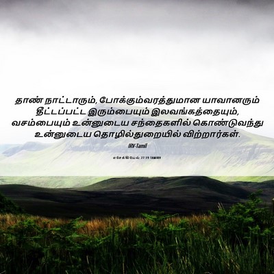 Picture 06 - எசேக்கியேல் 27:19 TAMIRV - தாண் நாட்டாரும், - Bible Verse Picture