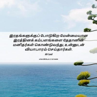 Picture 06 - எசேக்கியேல் 27:20 TAMIRV - இரதங்களுக்குப் - Bible Verse Picture