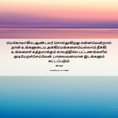 Picture 06 - எசேக்கியேல் 36:33 TAMIRV - யெகோவாகிய ஆண்டவர் - Bible Verse Picture