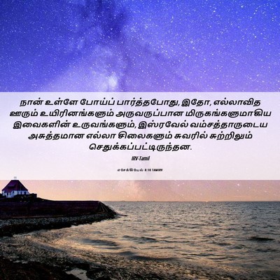 Picture 06 - எசேக்கியேல் 8:10 TAMIRV - நான் உள்ளே போய்ப் - Bible Verse Picture