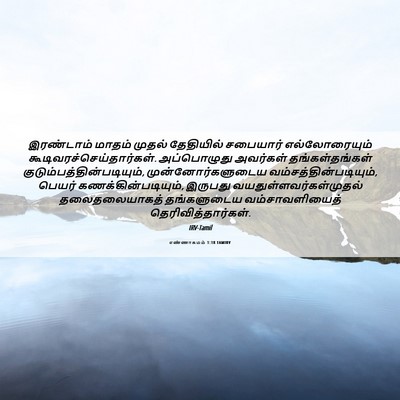 Picture 06 - எண்ணாகமம் 1:18 TAMIRV - இரண்டாம் மாதம் - Bible Verse Picture