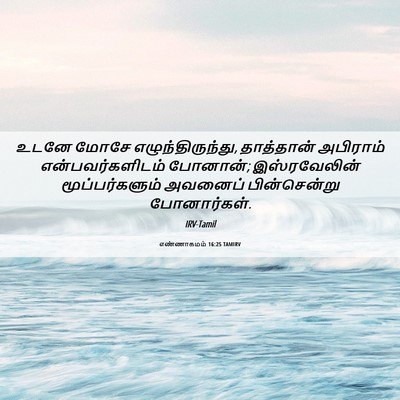 Picture 06 - எண்ணாகமம் 16:25 TAMIRV - உடனே மோசே - Bible Verse Picture