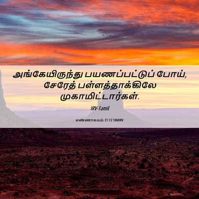 Picture 06 - எண்ணாகமம் 21:12 TAMIRV - அங்கேயிருந்து - Bible Verse Picture