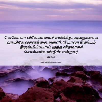 Picture 06 - எண்ணாகமம் 23:16 TAMIRV - யெகோவா பிலேயாமைச் - Bible Verse Picture