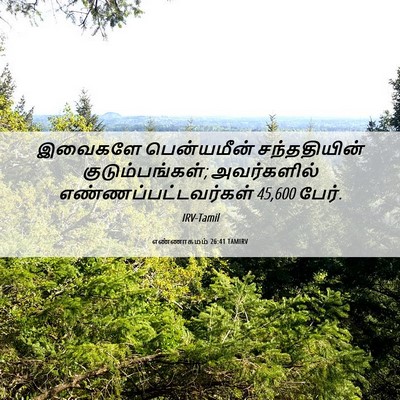 Picture 06 - எண்ணாகமம் 26:41 TAMIRV - இவைகளே பென்யமீன் - Bible Verse Picture