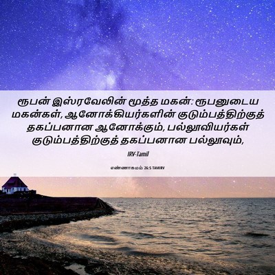 Picture 06 - எண்ணாகமம் 26:5 TAMIRV - ரூபன் இஸ்ரவேலின் - Bible Verse Picture
