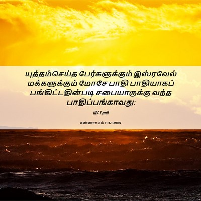 Picture 06 - எண்ணாகமம் 31:42 TAMIRV - யுத்தம்செய்த - Bible Verse Picture