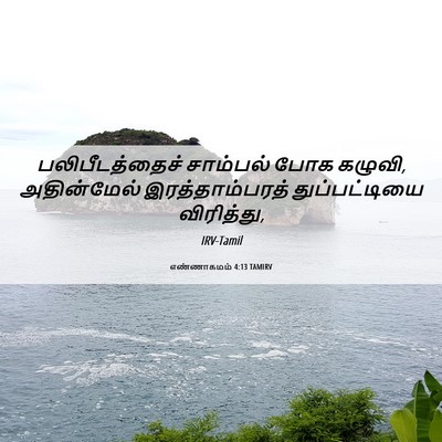 Picture 06 - எண்ணாகமம் 4:13 TAMIRV - பலிபீடத்தைச் - Bible Verse Picture