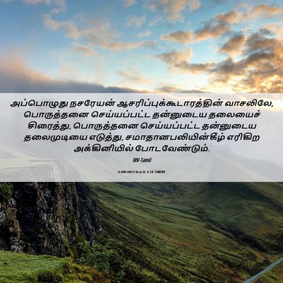 Picture 06 - எண்ணாகமம் 6:18 TAMIRV - அப்பொழுது நசரேயன் - Bible Verse Picture