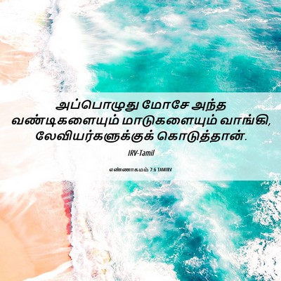 Picture 06 - எண்ணாகமம் 7:6 TAMIRV - அப்பொழுது மோசே - Bible Verse Picture