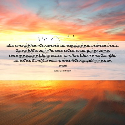 Picture 06 - எபிரெயர் 11:9 TAMIRV - விசுவாசத்தினாலே - Bible Verse Picture