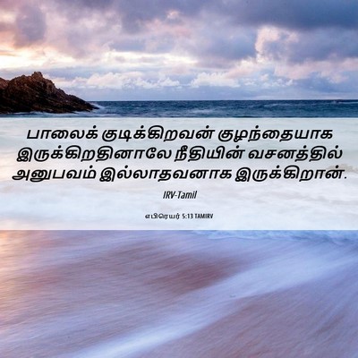 Picture 06 - எபிரெயர் 5:13 TAMIRV - பாலைக் - Bible Verse Picture