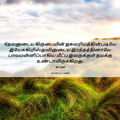 Picture 06 - எபேசியர் 1:7 TAMIRV - தேவனுடைய - Bible Verse Picture