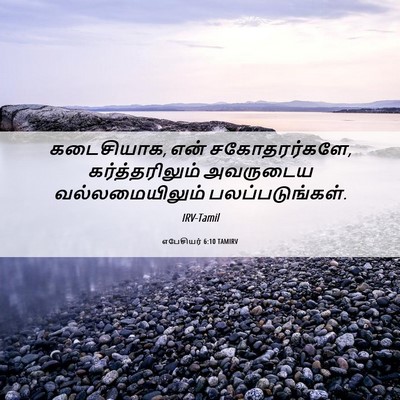 Picture 06 - எபேசியர் 6:10 TAMIRV - கடைசியாக, என் - Bible Verse Picture
