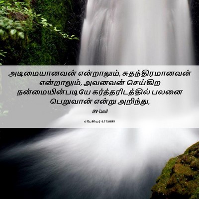 Picture 06 - எபேசியர் 6:7 TAMIRV - அடிமையானவன் - Bible Verse Picture