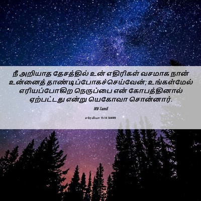 Picture 06 - எரேமியா 15:14 TAMIRV - நீ அறியாத - Bible Verse Picture