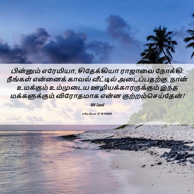 Picture 06 - எரேமியா 37:18 TAMIRV - பின்னும் எரேமியா, - Bible Verse Picture