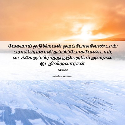 Picture 06 - எரேமியா 46:6 TAMIRV - வேகமாய் ஓடுகிறவன் - Bible Verse Picture