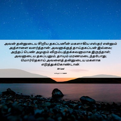 Picture 06 - எஸ்தர் 2:7 TAMIRV - அவன் தன்னுடைய - Bible Verse Picture