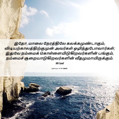 Picture 06 - ஏசாயா 17:14 TAMIRV - இதோ, மாலை - Bible Verse Picture