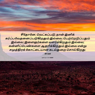 Picture 06 - ஏசாயா 23:4 TAMIRV - சீதோனே, - Bible Verse Picture