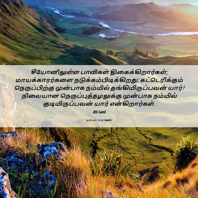 Picture 06 - ஏசாயா 33:14 TAMIRV - சீயோனிலுள்ள - Bible Verse Picture