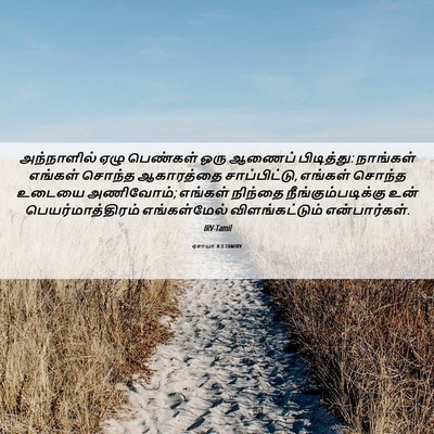Picture 06 - ஏசாயா 4:1 TAMIRV - அந்நாளில் ஏழு - Bible Verse Picture