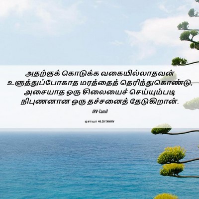 Picture 06 - ஏசாயா 40:20 TAMIRV - அதற்குக் கொடுக்க - Bible Verse Picture
