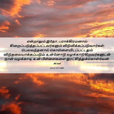 Picture 06 - ஏசாயா 49:25 TAMIRV - என்றாலும் இதோ, - Bible Verse Picture