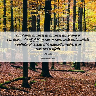 Picture 06 - ஏசாயா 57:14 TAMIRV - வழியை உயர்த்தி - Bible Verse Picture