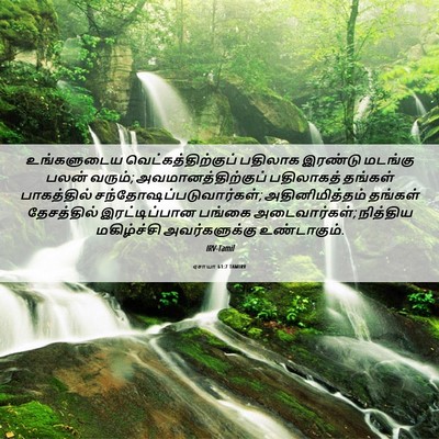 Picture 06 - ஏசாயா 61:7 TAMIRV - உங்களுடைய - Bible Verse Picture