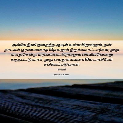 Picture 06 - ஏசாயா 65:20 TAMIRV - அங்கே இனி குறைந்த - Bible Verse Picture