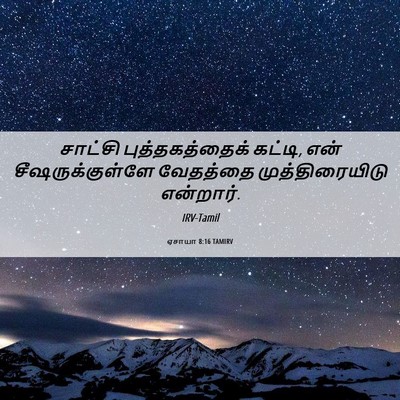 Picture 06 - ஏசாயா 8:16 TAMIRV - சாட்சி - Bible Verse Picture